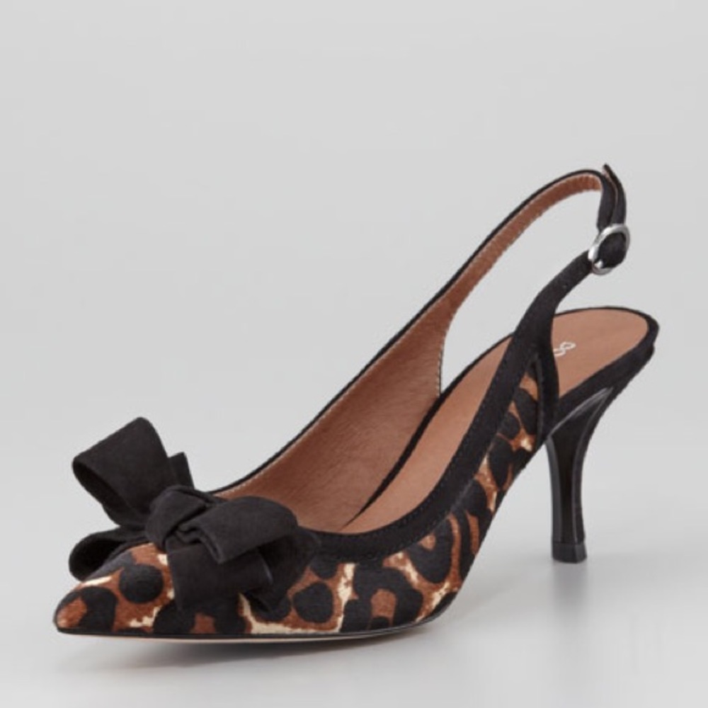 NWT Donald J Pliner Leopard & Bow Slingback Pump